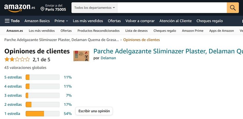 Parches adelgazantes Opiniones - Amazon