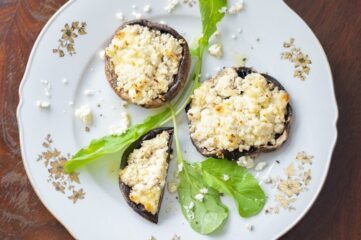 Setas al horno rellenas de ricota