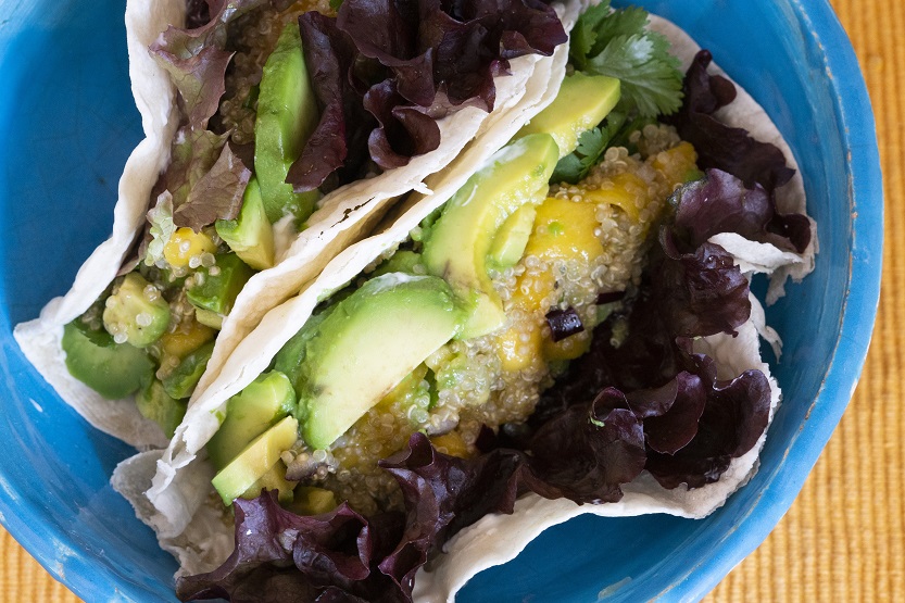 Tacos de quinoa listos para comer